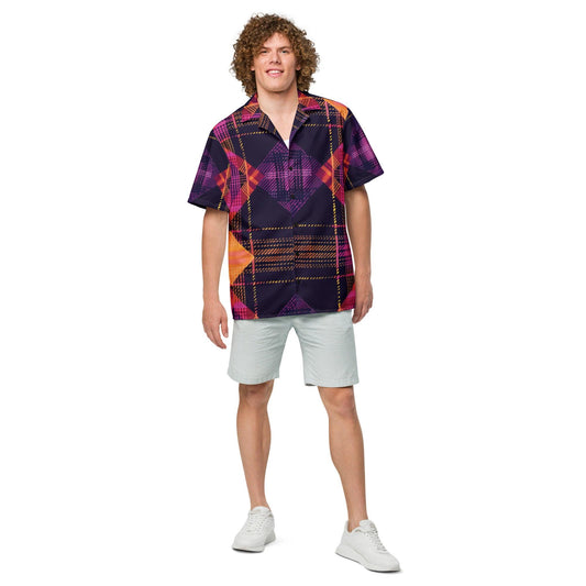 Playful Plaid Button Shirt for Raves & Festivals