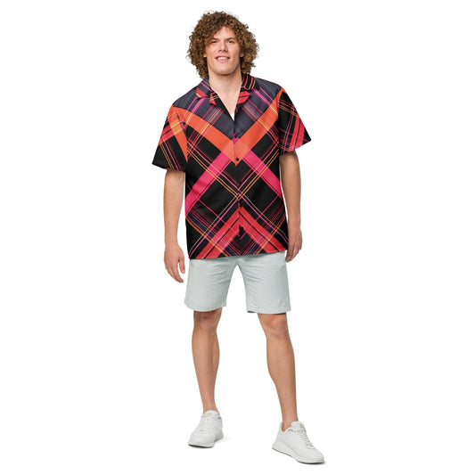 Playful Plaid Button Shirt for Festivals & Raves