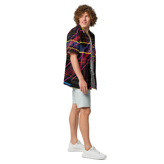 Vibrant Plaid Button Shirt for Rave & Festival Fun
