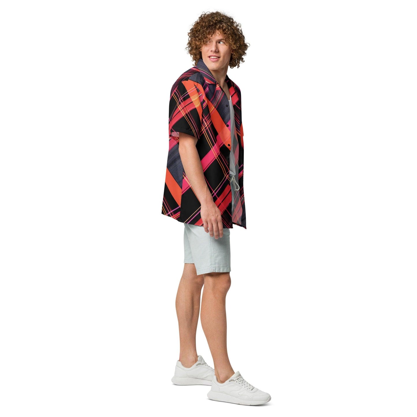 Playful Plaid Button Shirt for Festivals & Raves
