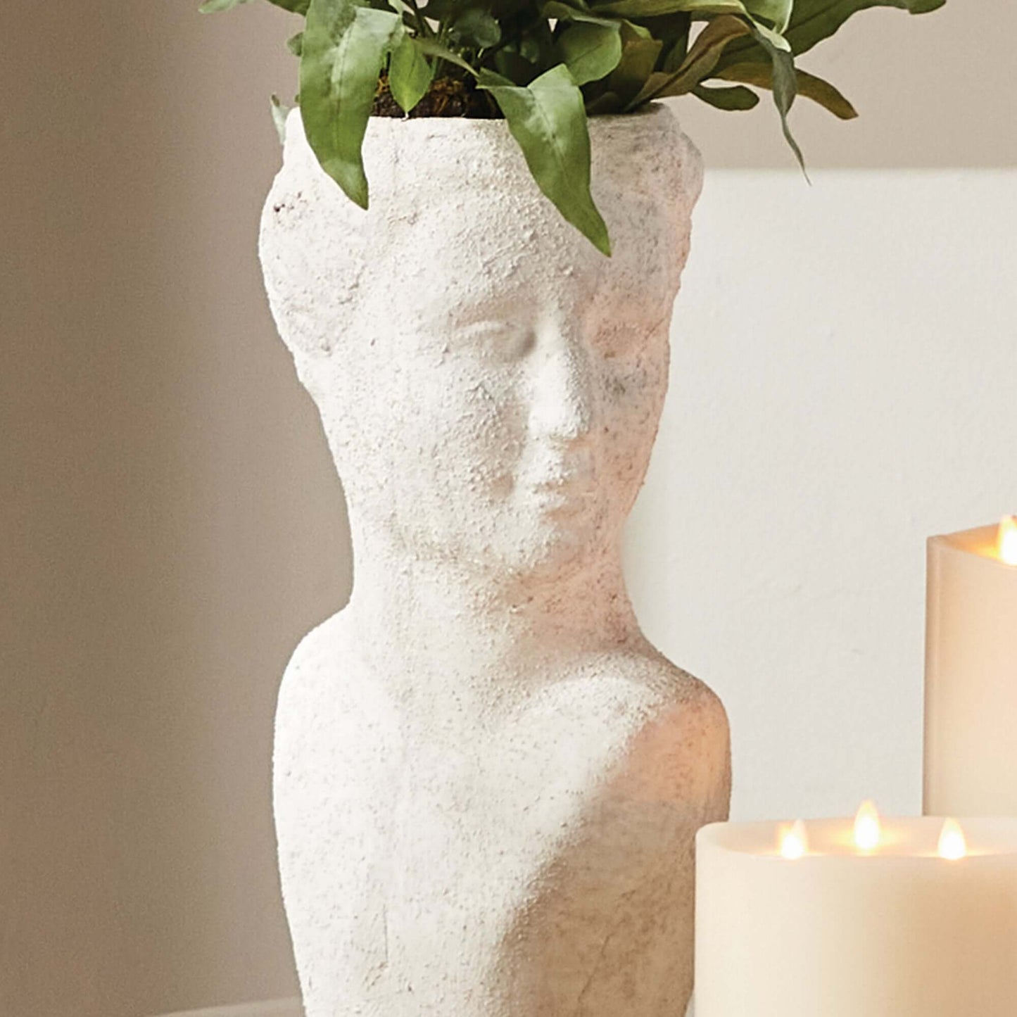 Ancient Female Bust Planter Outdoor Decor