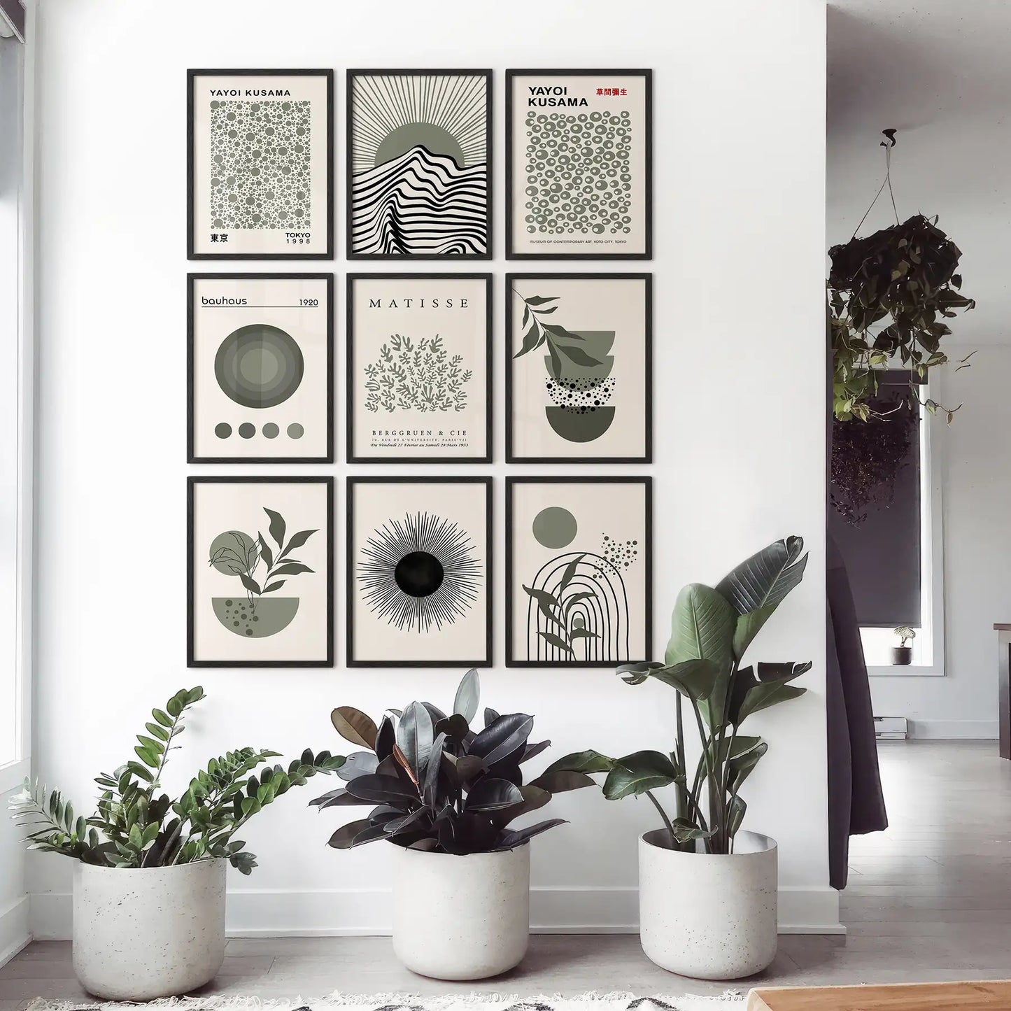 MCM Boho Abstract Wall Art Set of 9. Bauhaus, Matisse Prints