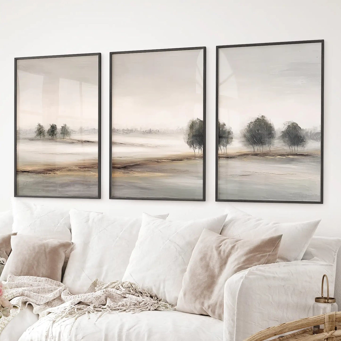 Scandinavian Autumn Landscape. Wall Art Set of 3 Prints