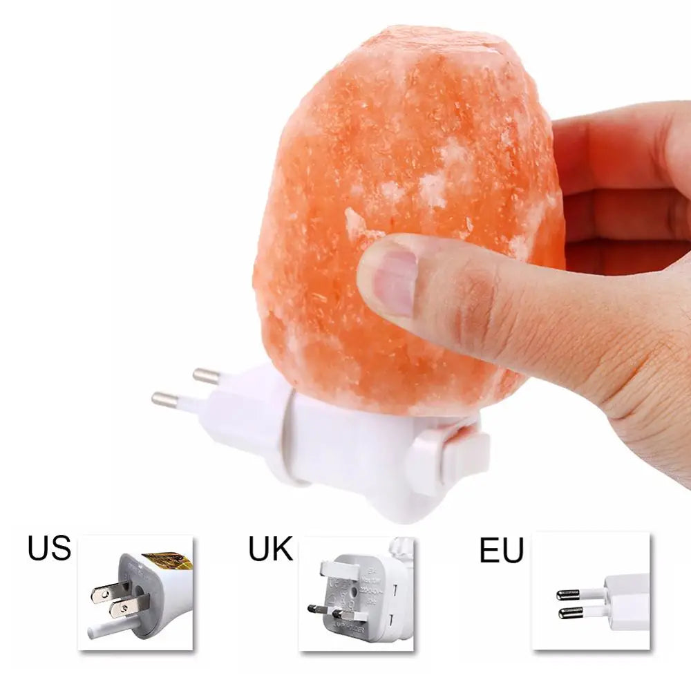 15W Rotatable Cylinder Himalayan Salt Lamp EU US UK Plug E14 Air Purifier Crystal Salt Rock Bedside Night Light for Bedroom