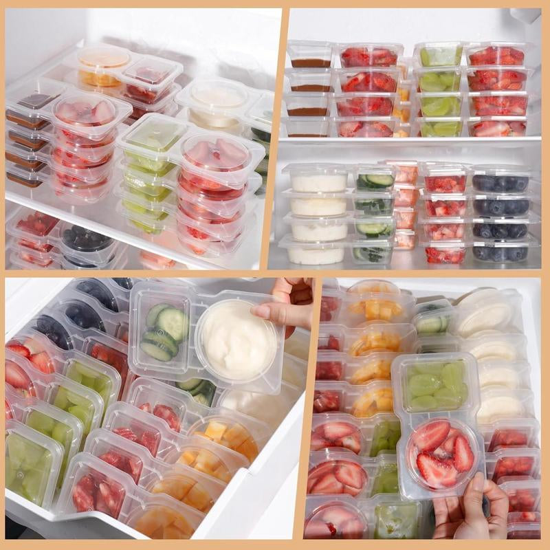 Reusable Snack Containers with Lids 20Pcs,New Snack Containers,Snackle Box Container Portion Control,Snack Pack Containers,Double Compartment Snack Containers for On-The-Go Meals and Camping Kitchen Plastic