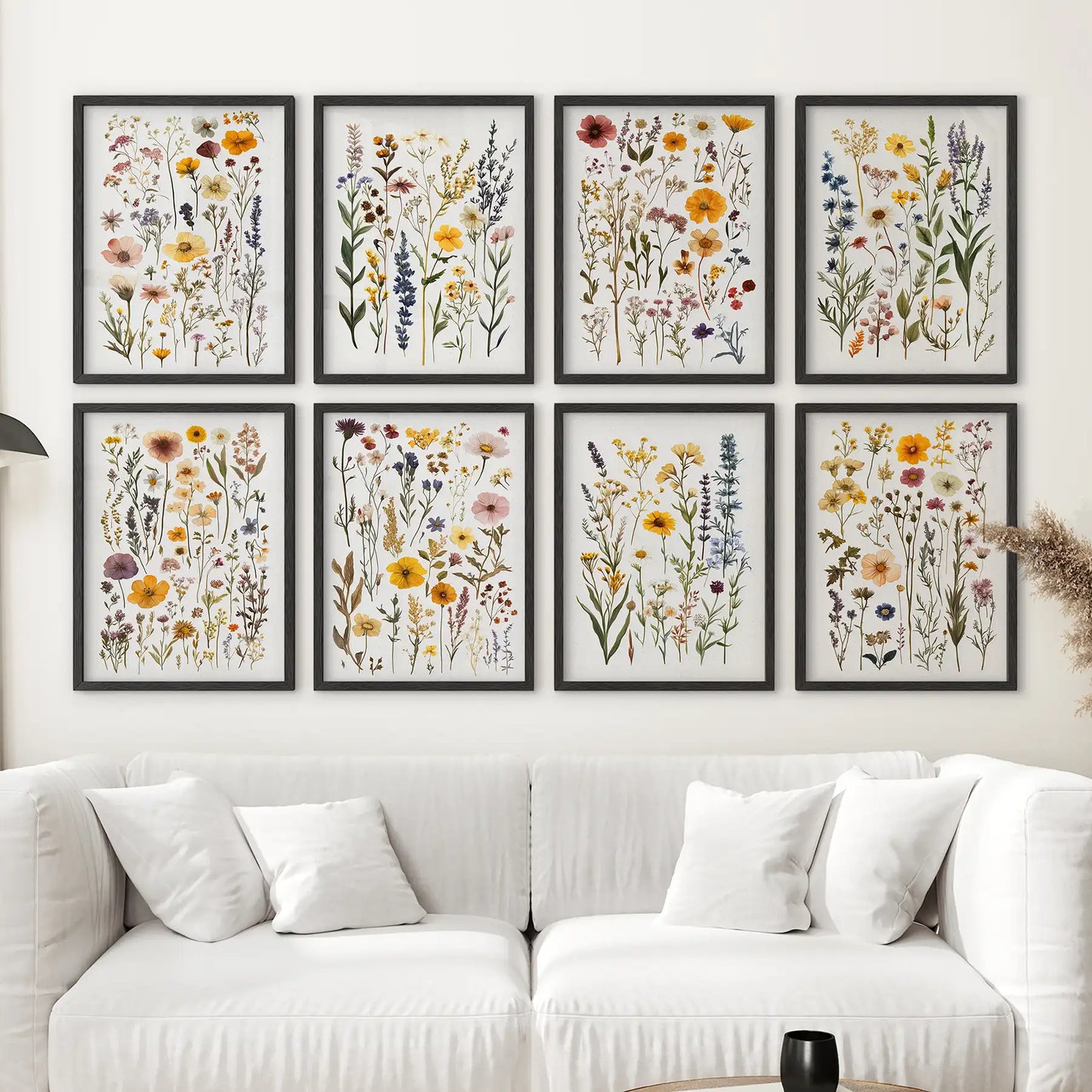 Wildflower Botanical Set of 8 Prints. Colorful Floral Art