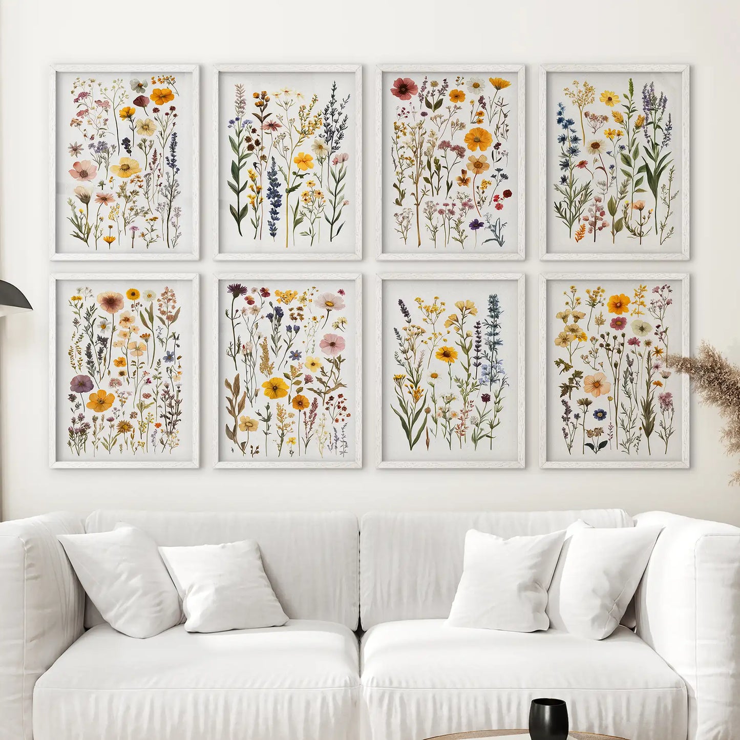 Wildflower Botanical Set of 8 Prints. Colorful Floral Art