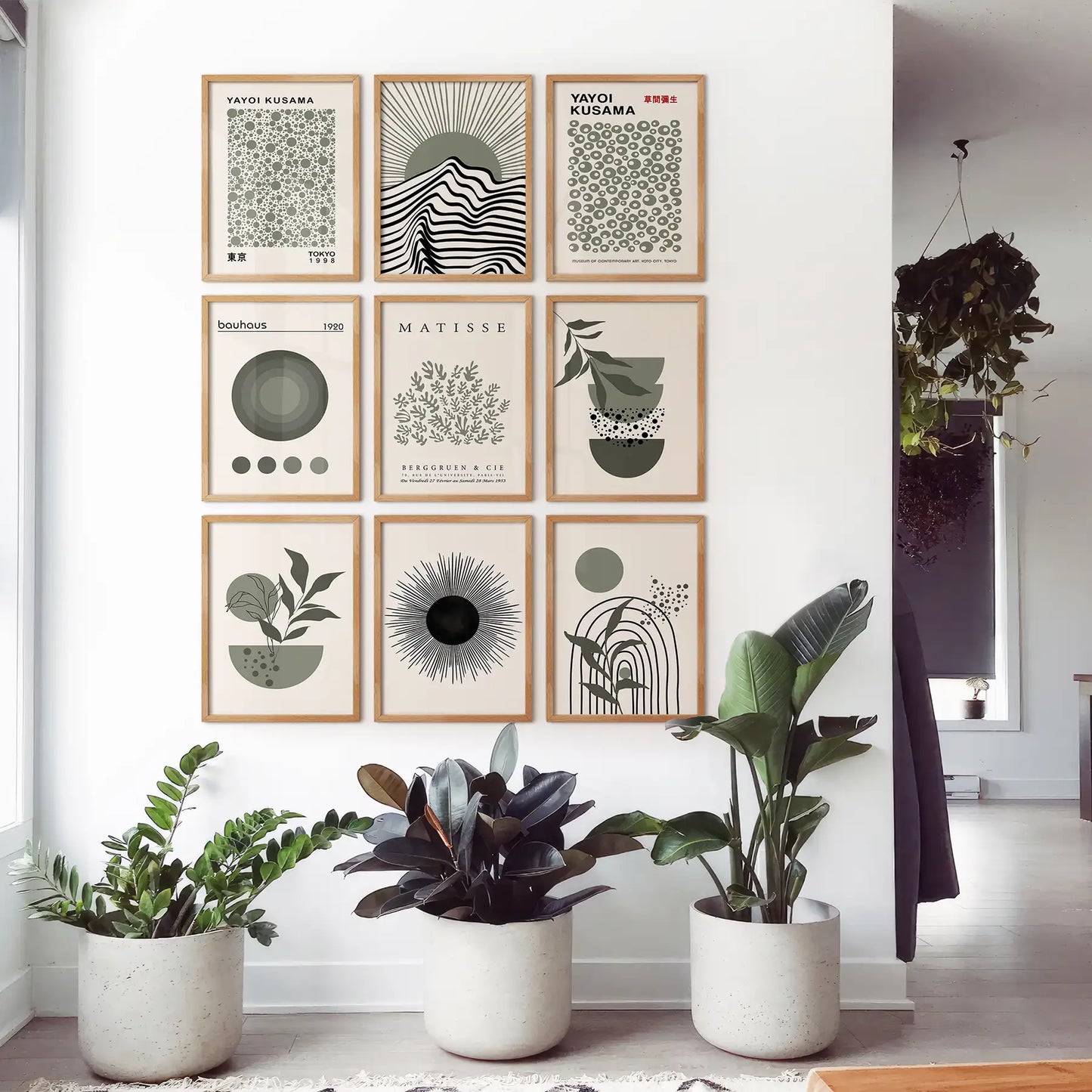 MCM Boho Abstract Wall Art Set of 9. Bauhaus, Matisse Prints