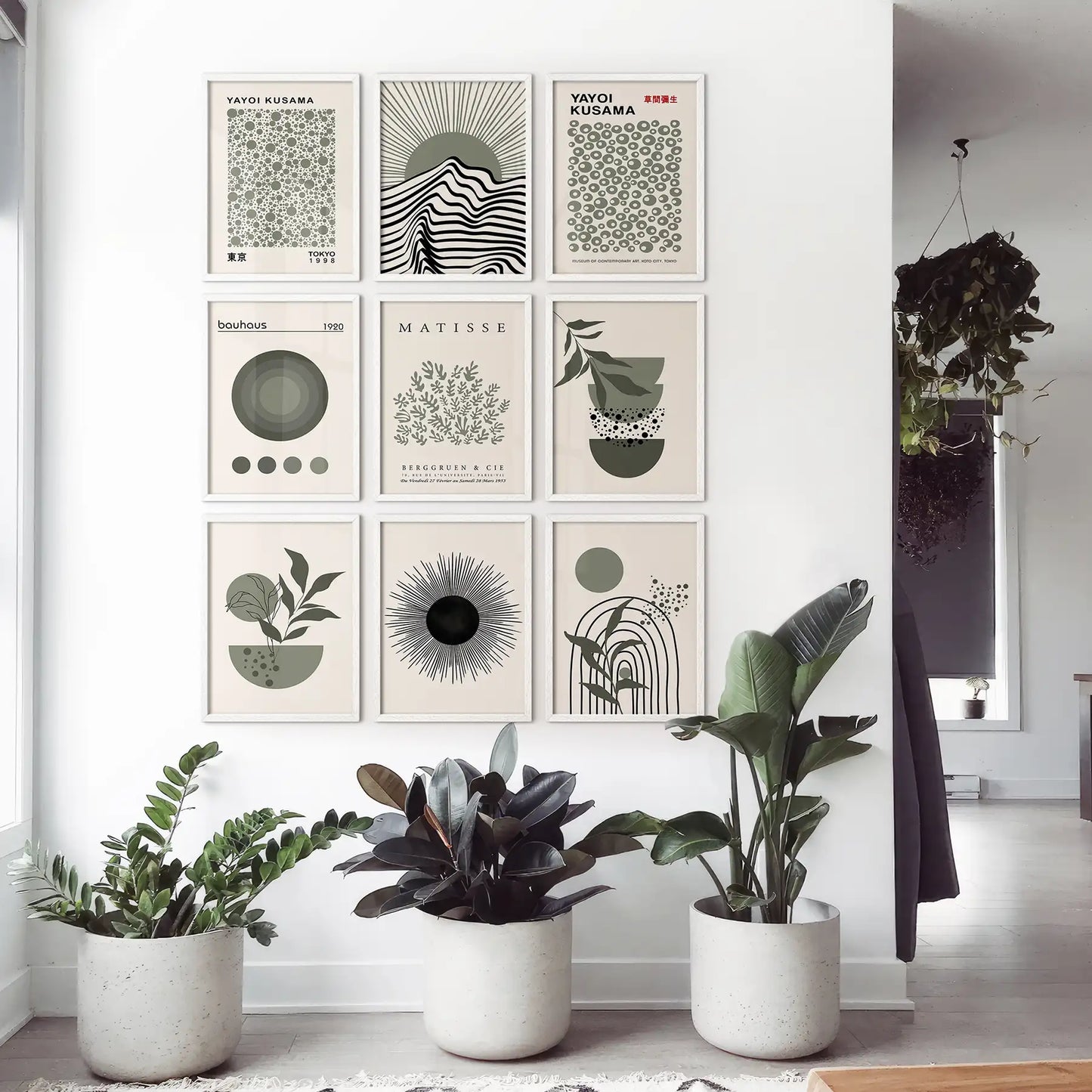 MCM Boho Abstract Wall Art Set of 9. Bauhaus, Matisse Prints