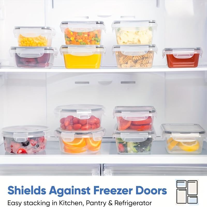 Essential 24-Piece Food Storage Box Set with 24 Lids & 24 Containers Sealed Plastic Utensil Set for Pantry Travel Outdoor Picnic Kitchen Tidying Includes Labels Markings 48-Piece Set