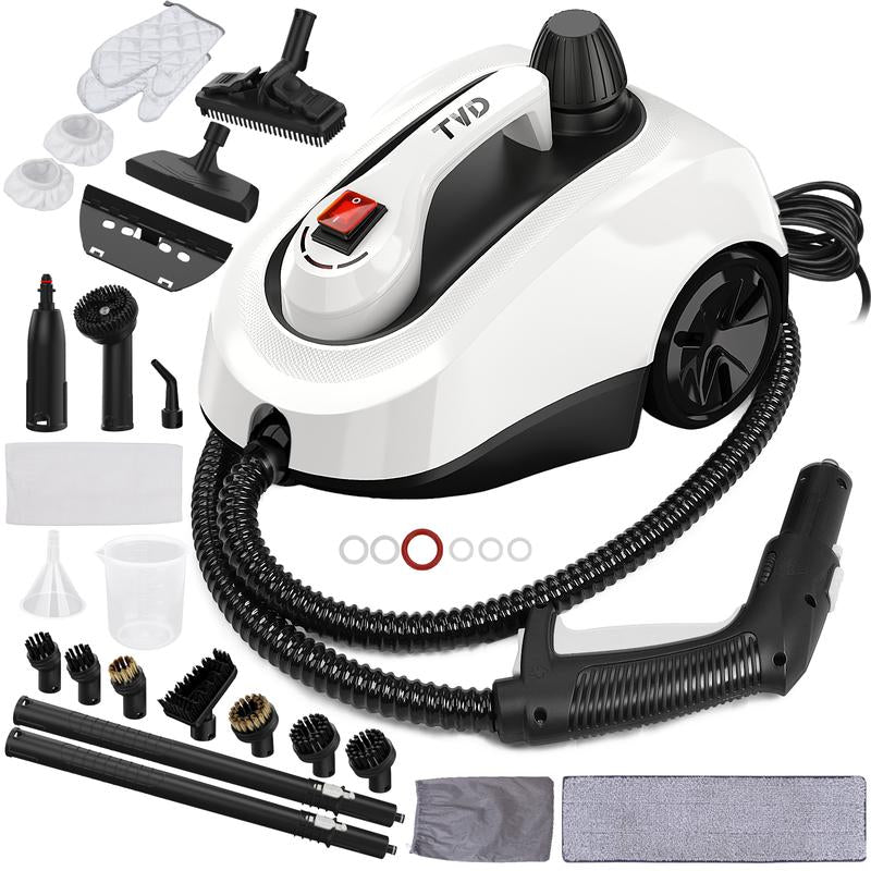 TVD Steam Cleaner Heavy Duty Canister Steamer with 26 Accessories, Steam Mop with 5M Extra-Long Power Cord for Home Floor Cleaning