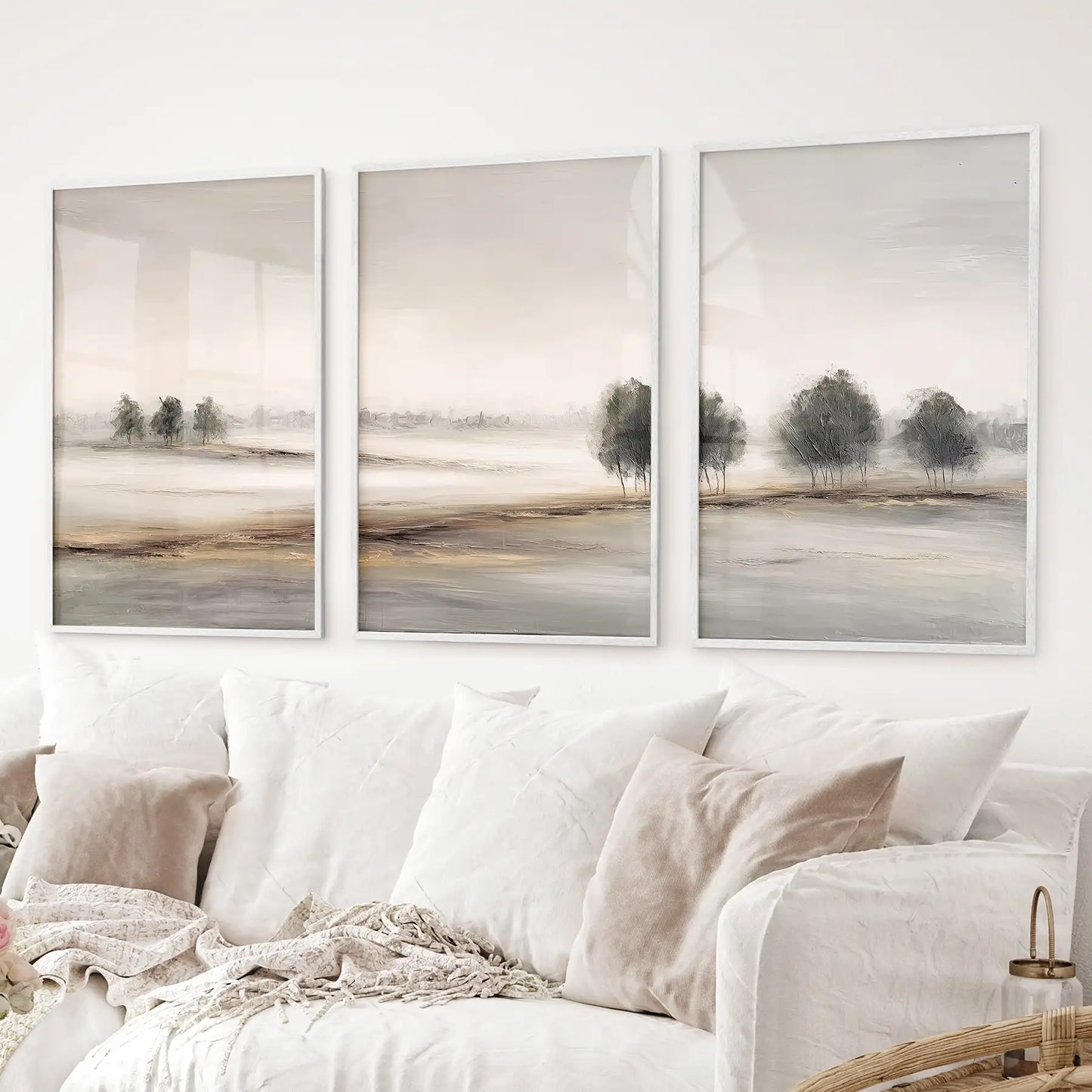 Scandinavian Autumn Landscape. Wall Art Set of 3 Prints