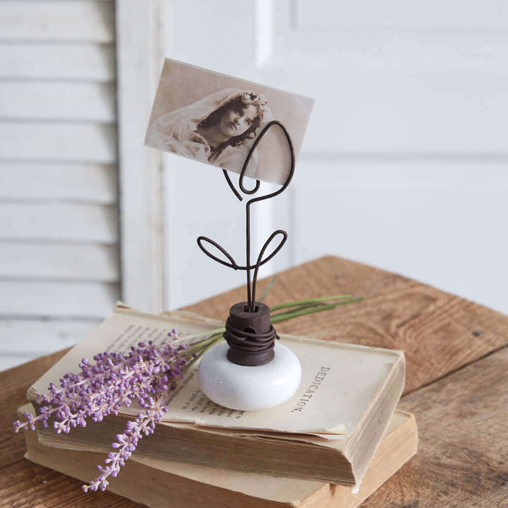 Repurposed Tulip Vintage Doorknob Photo Holder (Set of 2)