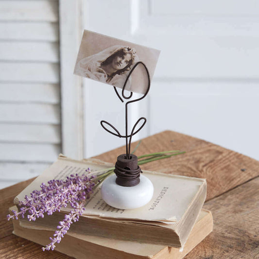 Repurposed Tulip Vintage Doorknob Photo Holder (Set of 2)
