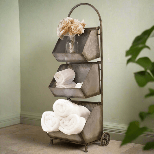 Rustic Farmhouse Organizer Cart
