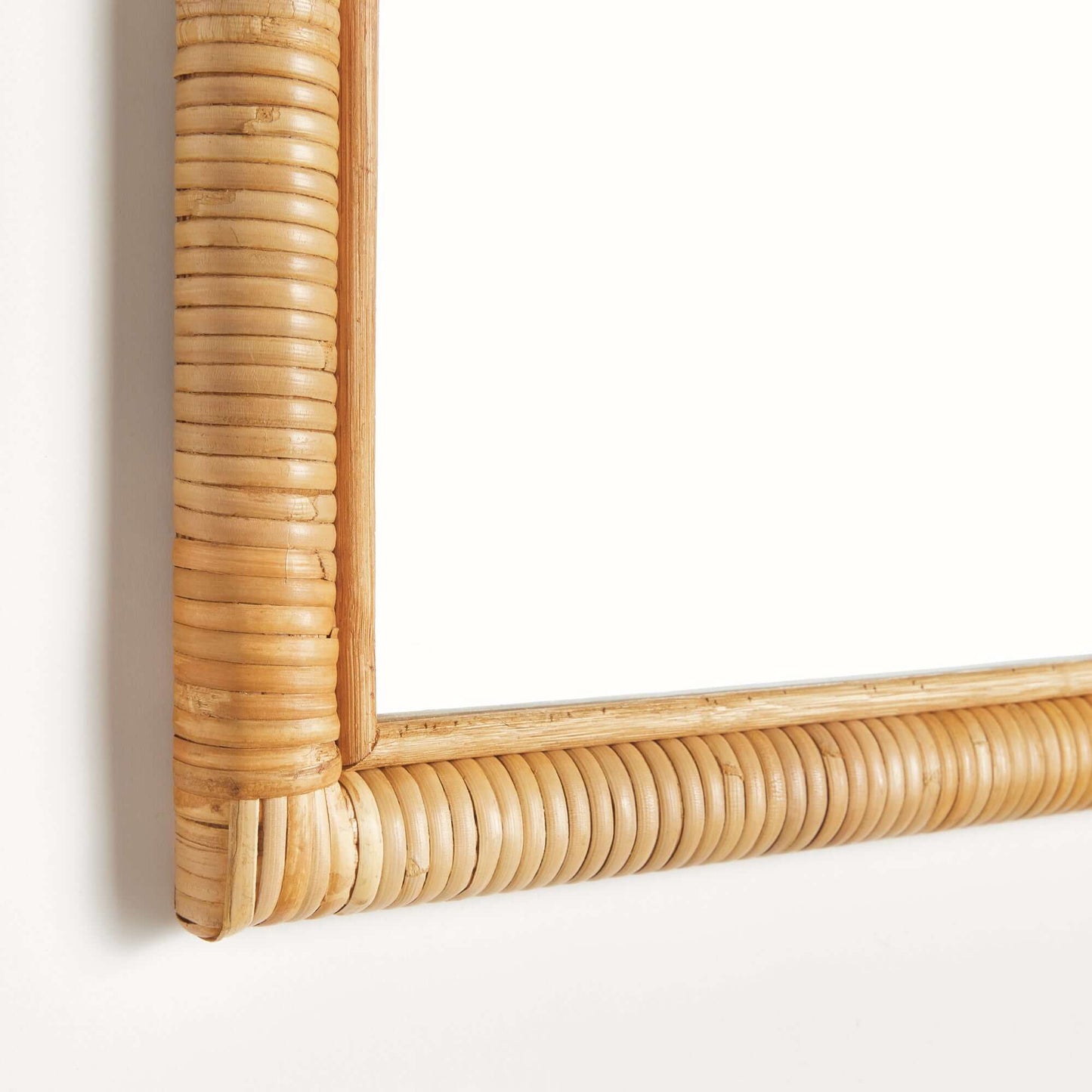 Vintage Rattan Framed Arch Wall Mirror for Coastal Homes